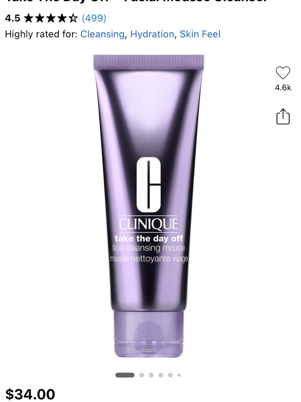 CLINIQUE Take The Day Off Facial
Mousse Cleanser